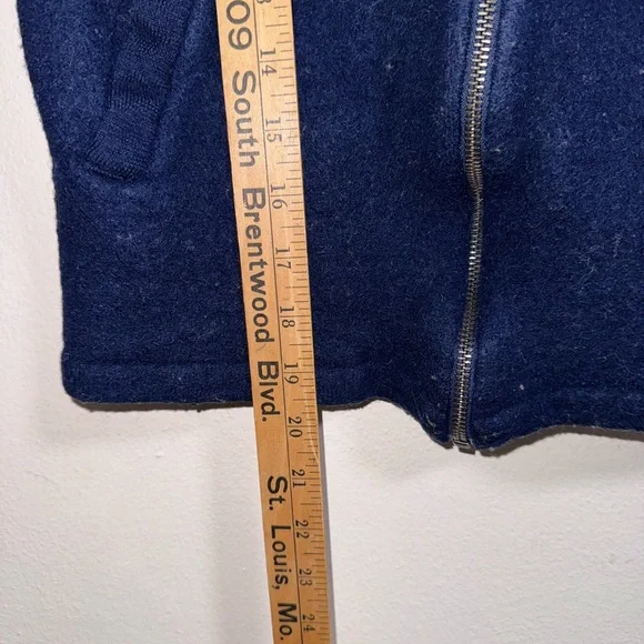 J.Crew Merino Wool Zip Jacket Navy Blue Small - Picture 4 of 9